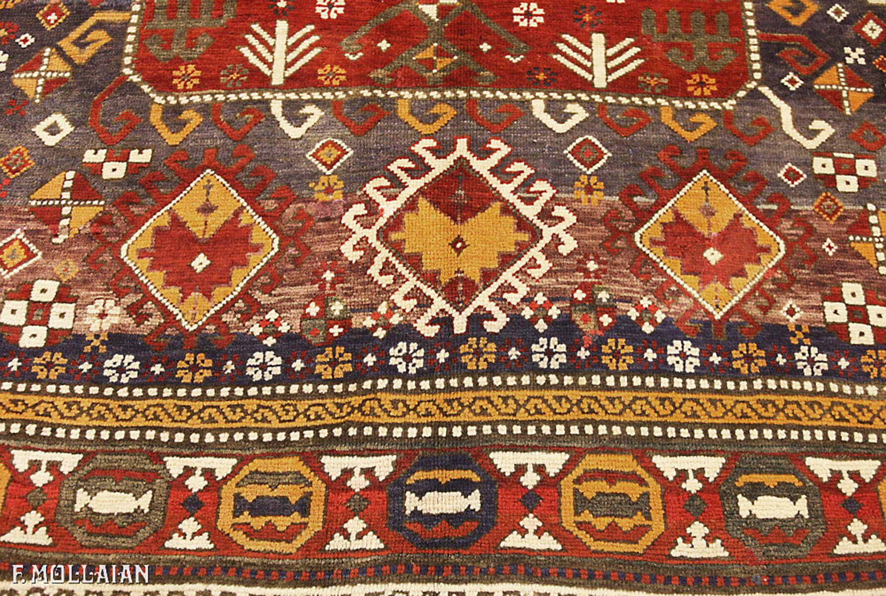 Antique Caucasian Kazak Rug (257x163 cm)